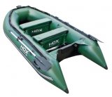 Лодка HDX надувная, модель Classic 370, цвет серый/зеленый (дерев. пол) P/L